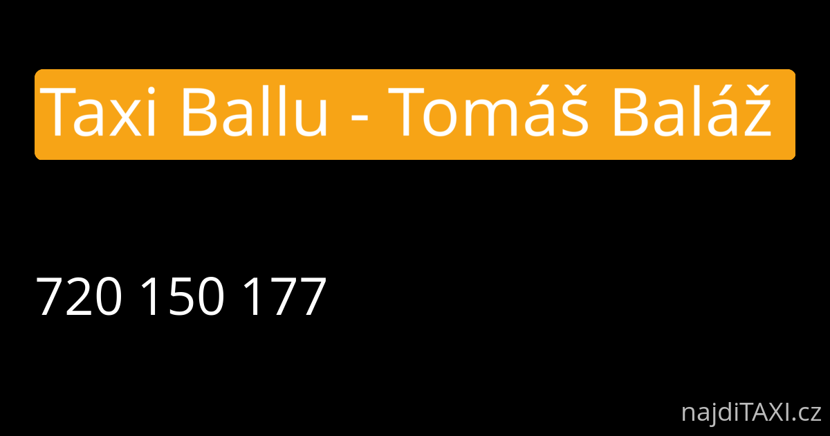 Taxi Ballu - Tomáš Baláž  (Dvůr Králové nad Labem)