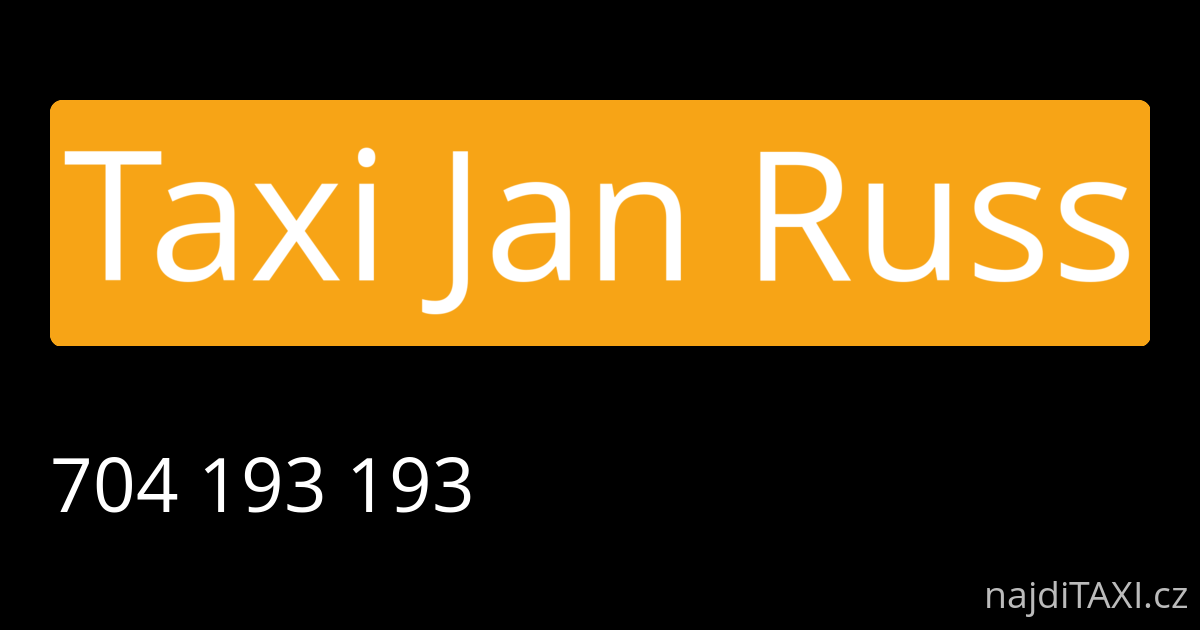 Taxi Jan Russ (Dvůr Králové nad Labem)