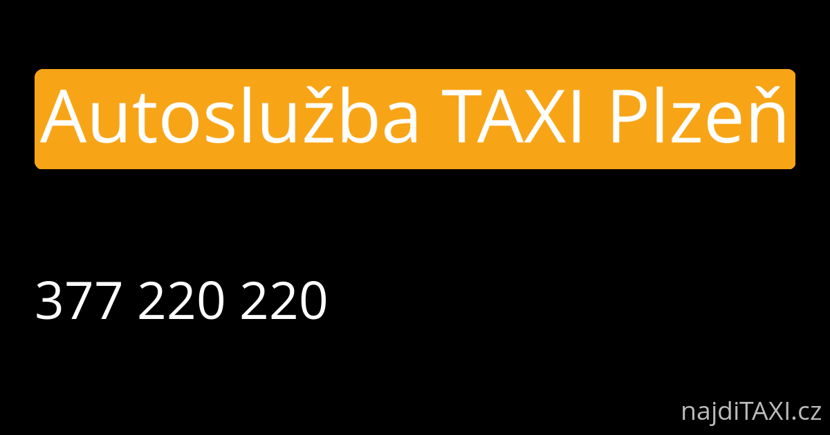Autoslužba TAXI Plzeň (Plzeň)